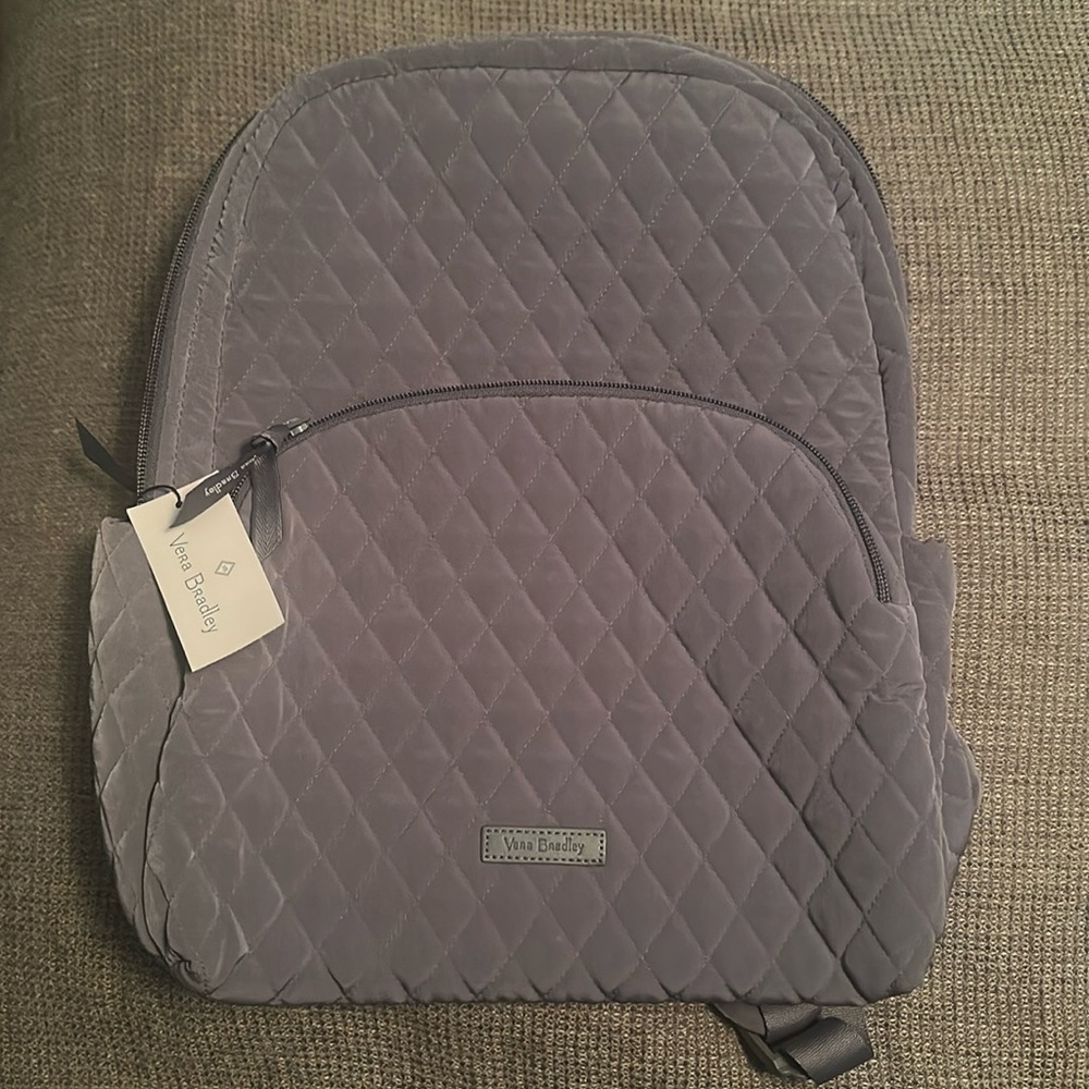 Vera Bradley Quilted Gray Backpack